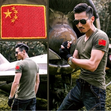 男装军迷t恤短袖军迷服装中国国旗军微肩章男式修身野战服特种兵