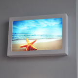 地中海洋沙滩壁灯装饰画灯现代时尚简约LED超薄床头灯具PVC木塑板