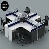武汉办公家具屏风工作位办公桌椅组合职员隔断卡座4人工位电脑桌