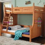 实木双层床儿童床上下床高低床子母床成人床1.5米全实木美式家具