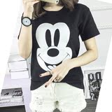 夏季韩版短袖t恤女大码宽松纯棉卡通学生加厚显瘦半袖体恤打底衫
