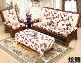 木质沙发坐垫带靠背 定制加厚拆卸海绵椅垫 靠背绑带红木实木椅垫