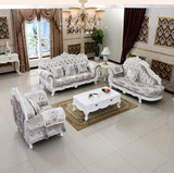 欧式布艺沙发组合实木古典沙发田园家具客厅成套家具