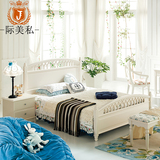 韩式田园床公主床白色实木双人床高箱床欧式床1.8米储物婚床家具