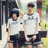 2016夏装韩版权志龙GD同款圆领男女短袖T恤情侣装学生青少年体恤