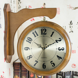 莫迪亚钟表双面挂钟客厅中式实木大号壁挂时钟现代简约复古两面钟