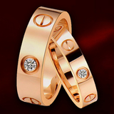 情侣S925纯银戒指一对螺丝指环玫瑰金男女对戒结婚生日礼物可刻字