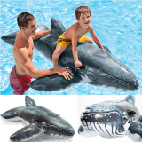 正品INTEX儿童大鲸鱼水上动物坐骑 大鲨鱼成人游泳圈充气玩具包邮