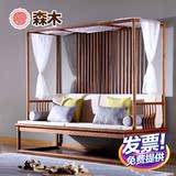 红木东南亚风格罗汉床沙发床架子床刺猬紫檀非洲花梨木新中式家具