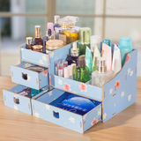 创意桌面木制大号化妆品收纳盒韩国多层抽屉式护肤品储物整理箱子