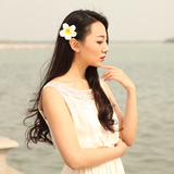 韩版头发饰品 海边度假新娘头饰花朵鸡蛋花发夹边夹发饰头花发卡