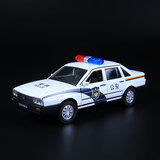 1:32大众桑塔纳 110警车模型儿童汽车玩具合金模型回力声光玩具车