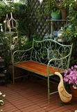 法美式乡村复古做旧铁艺木质花园双人椅庭院露台户外公园休闲长椅