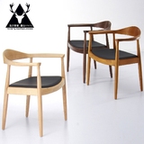 北欧餐椅实木创意简约现代总统电脑椅实木扶手办公椅个性中式餐椅