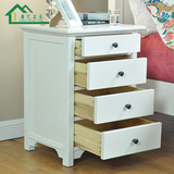 美式四斗柜欧式宜家卧室实木储物柜现代简约白色烤漆床头柜可定制