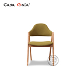 盖雅奢华定制 北欧宜家实木餐椅现代简约咖啡泰国椅白橡木休闲椅