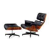 DINZ设计家定制椅子/北欧大师系列/伊姆斯真皮品质躺椅/脚凳