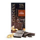 纯正原产地比利时进口高迪瓦godiva巧克力72%杏仁黑巧克力排块
