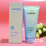 韩国专柜正品Laneige/兰芝四合一多效卸妆洗面奶去角质 蓝色180ml