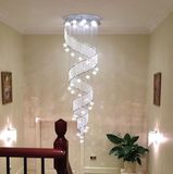 简约现代LED吸顶螺旋长吊灯旋转楼梯灯复式客厅灯别墅现代水晶灯