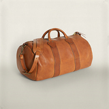 代购 RRL 意大利做旧皮革 复古桶形旅行包 手提包 粗纺帆布内衬