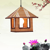 中式复古创意小房子走廊灯田园创意竹编吊灯餐厅茶楼阳台楼梯灯具