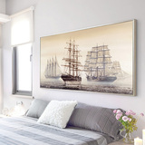 海上帆船 现代简欧客厅装饰画 沙发背景墙挂画卧室床头大尺寸壁画