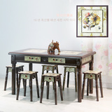 简约现代小户型餐桌椅组合一桌六椅欧式实木整装6人长方形饭桌子