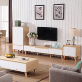 电视柜茶几组合现代简约实木客厅卧室小户型北欧储物柜整装日式柜