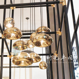 Tom Dixonvoidlightcopper黄铜碗形创意玻璃吧台客厅餐厅金色吊灯