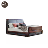 新中式床现代中式实木床古典简约双人床创意单人床酒店别墅床禅意