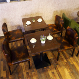 小吃奶茶甜品快餐店西餐厅咖啡厅桌椅组合批发定制创意饭店餐桌椅