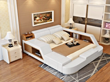 小户型真皮软床卧室家具1.8米现代韩式双人高箱婚床榻榻米真皮床