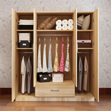 衣柜实木现代简约组装整体木质板式4门5门6门卧室儿童储物大衣橱