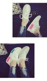 2016春夏韩版情侣运动鞋女小白鞋系带网布鞋平底休闲红蓝鞋跑步鞋