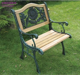 铁艺单人椅防腐实木靠背椅广场休闲凳子庭院室外园林椅露台阳台椅