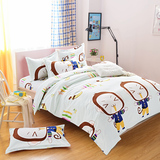 床上用品简约四件套磨毛学生三件套4韩式卡通床单被套公主风1.8m