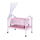 多功能简易游戏婴儿床推车床便携式儿童宝宝铁床带滚轮送蚊帐包邮