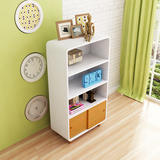北欧白色书柜 储物柜书柜自由组合 置物架 实木带门 组合家具定制