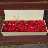 99朵红白香槟玫瑰花束礼盒广州鲜花速递北京上海全国同城配送花店