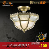 新中式全铜吸顶灯过道玄关欧式现代铜灯单头美式简约吊灯灯饰灯具