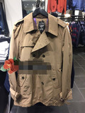 丹麦原单剪标 16春季新款男士时尚双排扣中长款风衣男时尚外套