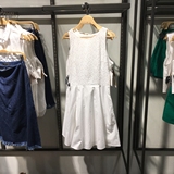 Zara2016春夏季新款专柜女装正品牌代购镂空拼接白连衣裙6189/911