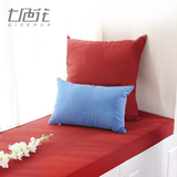 红色沙发靠垫 棉麻布艺抱枕套 45 55卧室床头靠枕美式乡村格子
