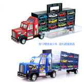 儿童节礼物货柜车套装儿童赛车 汽车总动员玩具车 含12辆合金小车