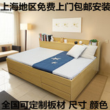 上海直销定制宜家榻榻米板式 储物收纳带抽屉高箱双人单人床