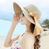 帽子韩版女夏天防晒遮阳帽可折叠大檐帽海边沙滩帽时尚太阳草帽潮