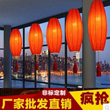 现代新中式吊灯客厅餐厅布艺手绘画灯笼酒店茶楼会所工程仿古灯具
