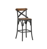 美式铁艺实木高脚椅复古酒吧吧台椅咖啡厅餐厅椅子吧台前台椅吧凳