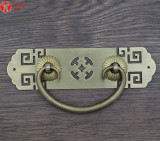 中式风格抽屉拉手纯铜回纹写字台把手复古明清家具配件